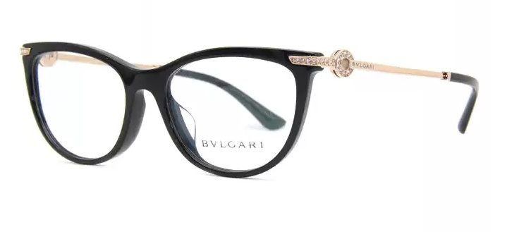 Bvlgari Black Cat's Eye Flat Lens In Black