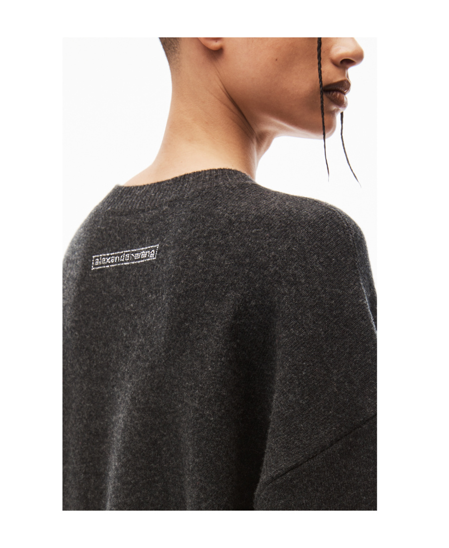 Alexander Wang Beiress Wool Crew-neck Jumper In Black