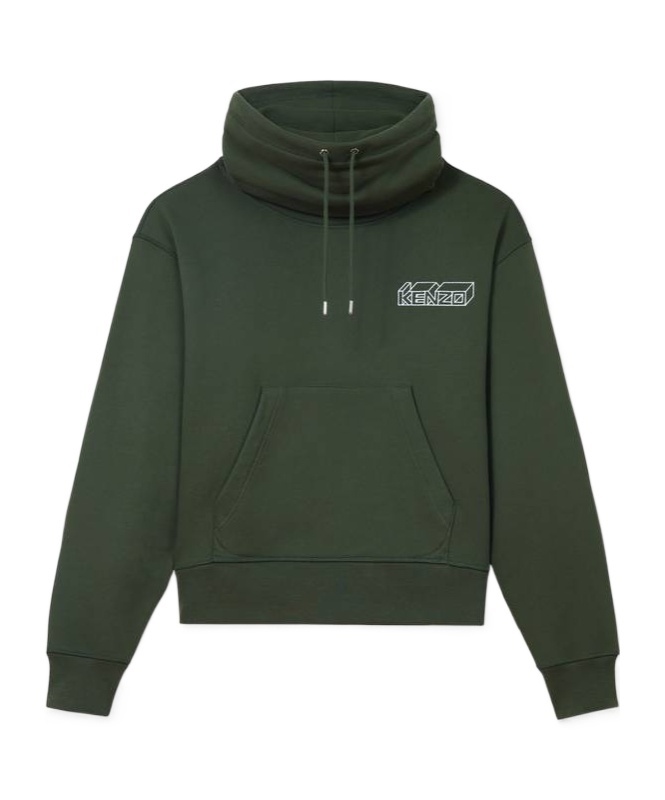 Kenzo Embroidered Logo Long Sleeve Sweater In Green