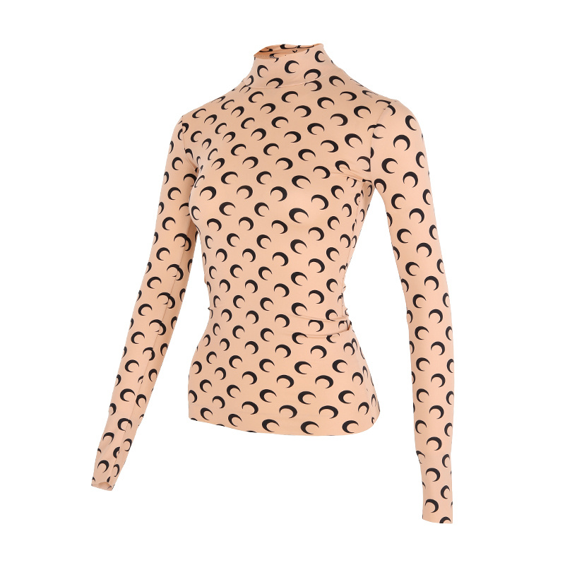 Marine Serre Moon Print Second Skin Top In Nude