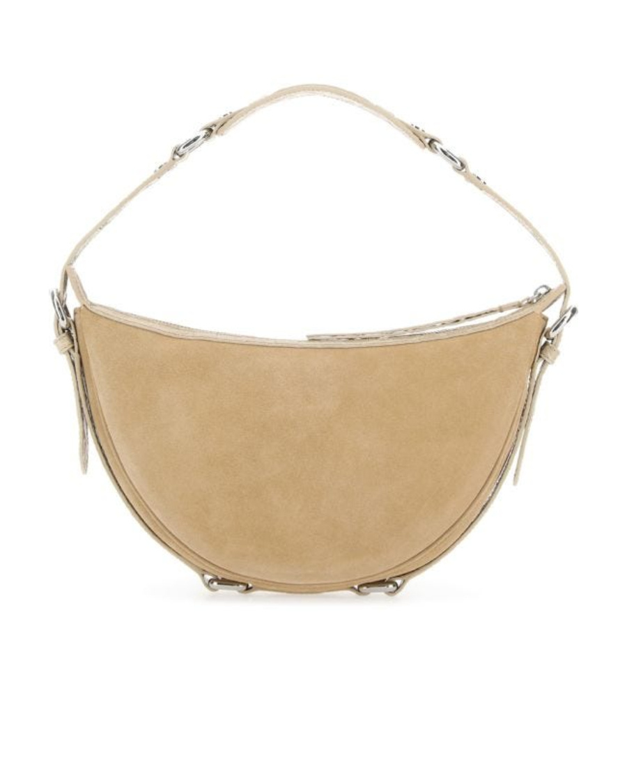 By Far Gib Suede Shoulder Bag In Nude