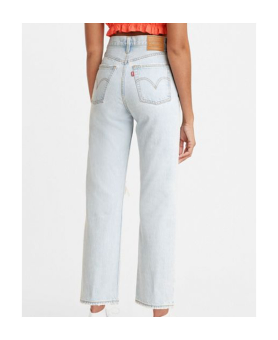 Levi's High Waisted Cropped Jeans In Blue