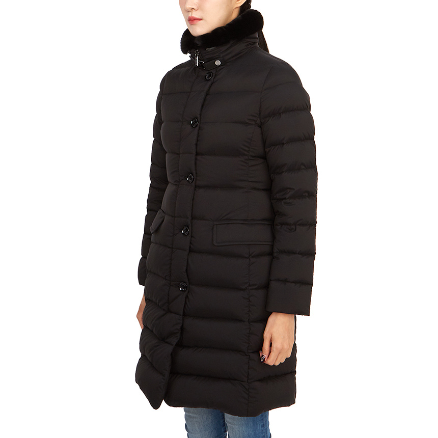 Moorer Vetiver-s3 Padded Down Coat In Black