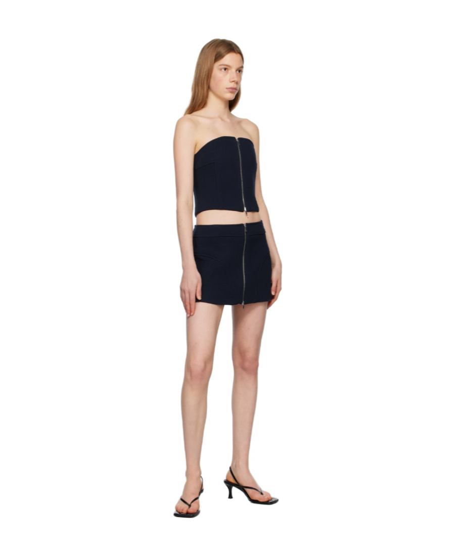 Khaite Keene Wool-crepe Mini Skirt In Nude