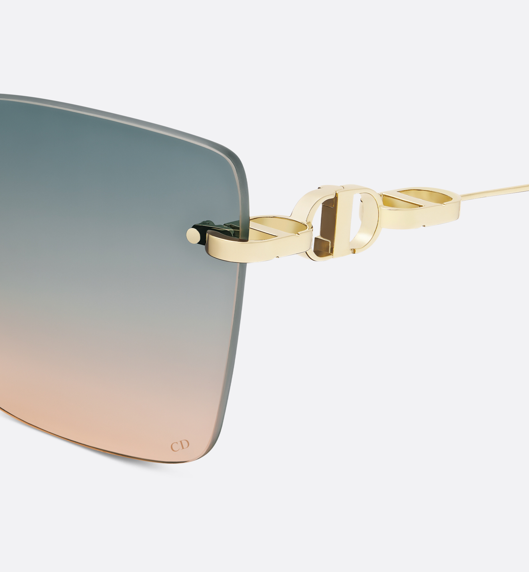 Dior Gradient Turquoise-to-amber Square Sunglasses In Gray