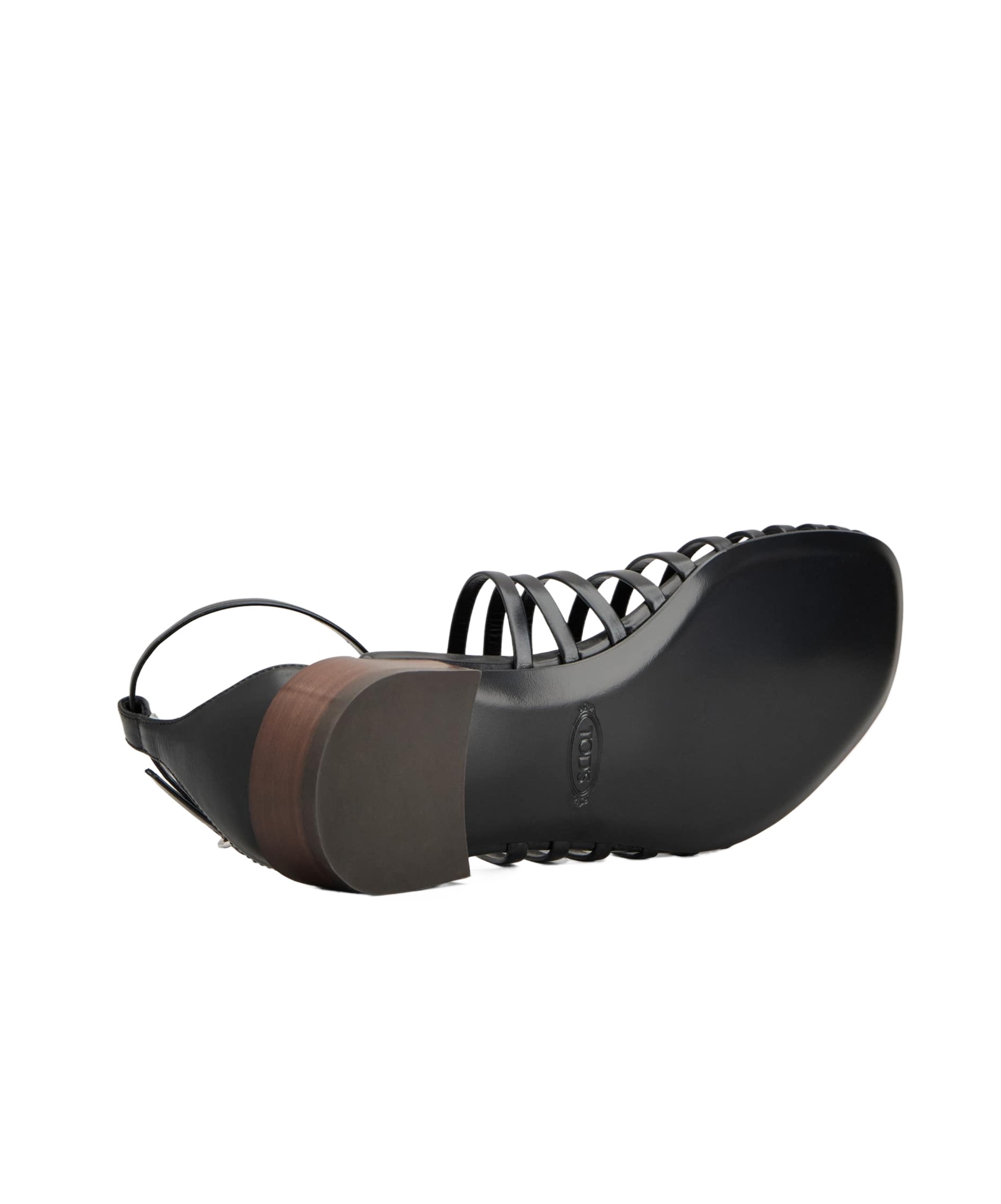 Tod's Hollowed-out Flat Sandals In Black