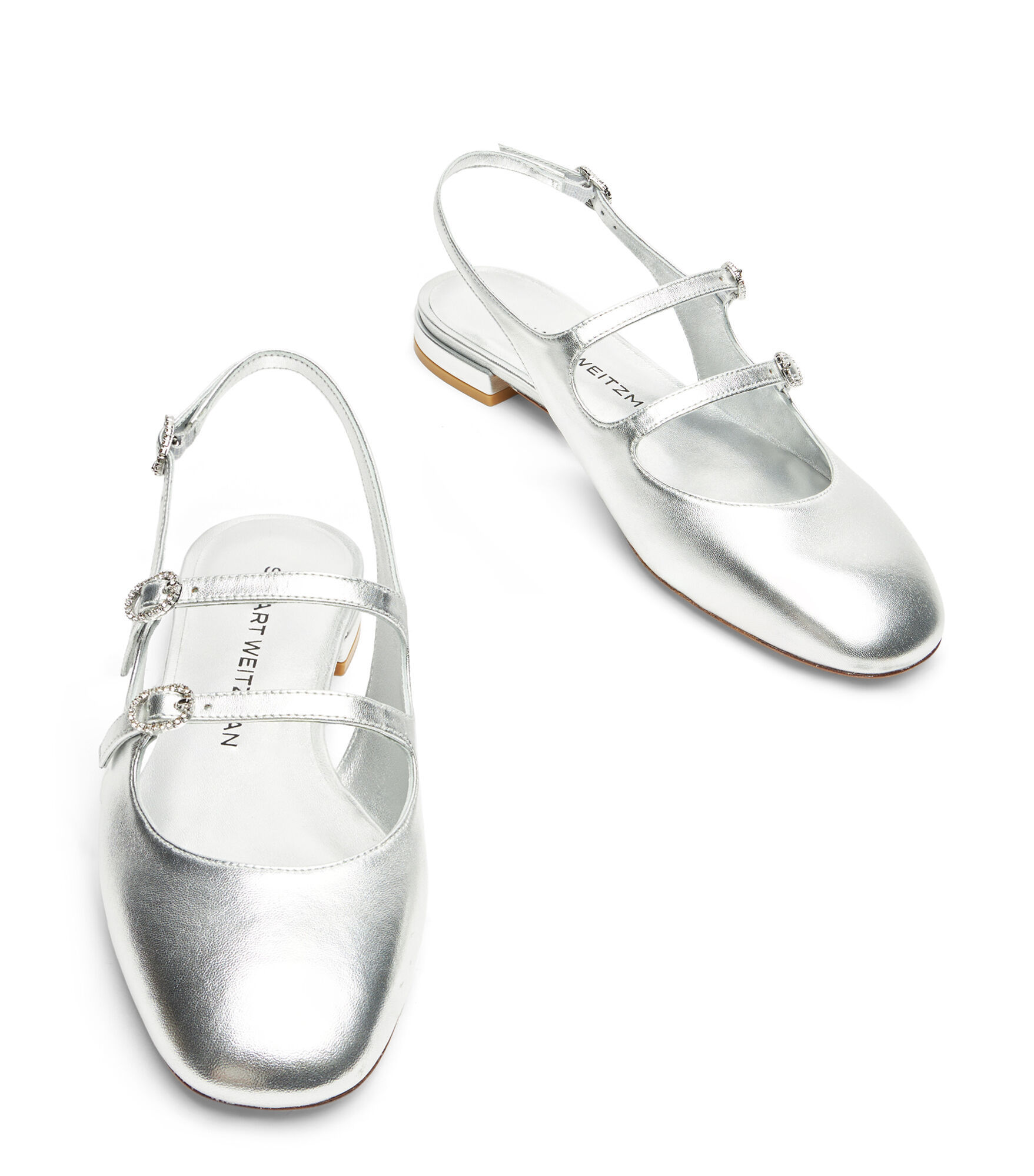 Stuart Weitzman Claris Mj Slingback Shoes In White