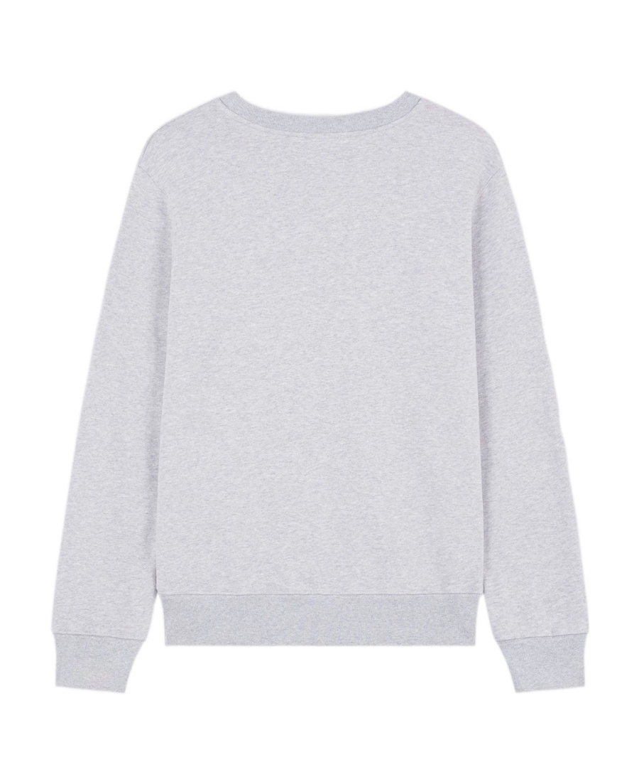 Maison Kitsuné Logo-embroidered Mélange-effect Sweatshirt In Gray