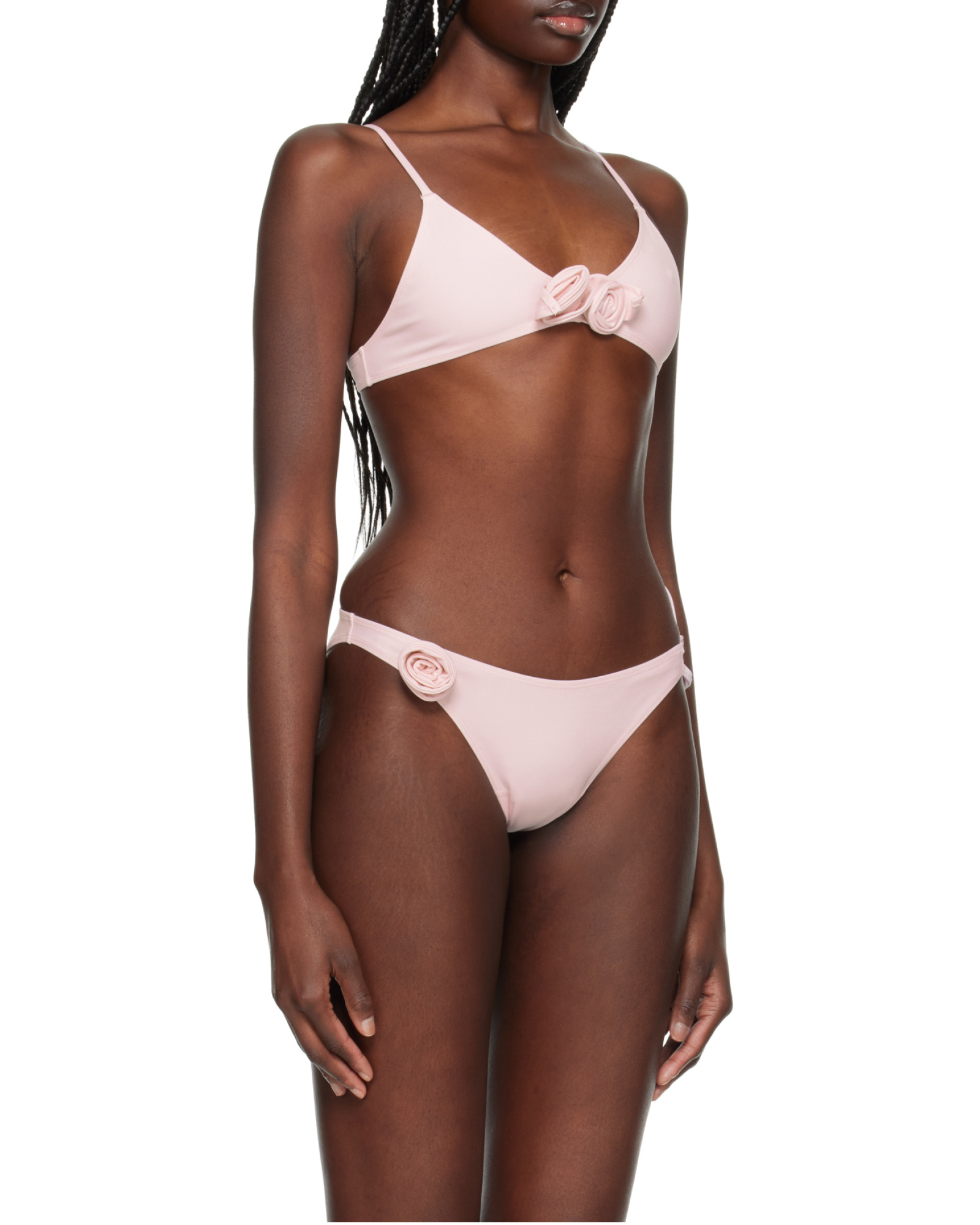 Coperni Floral-motif Bikini Top In Pink