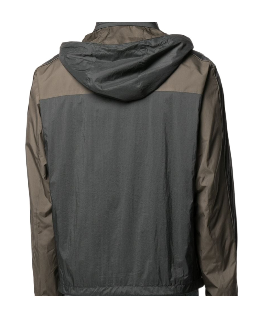 Shop Zegna Contrast-panel Hooded Jacket In Black