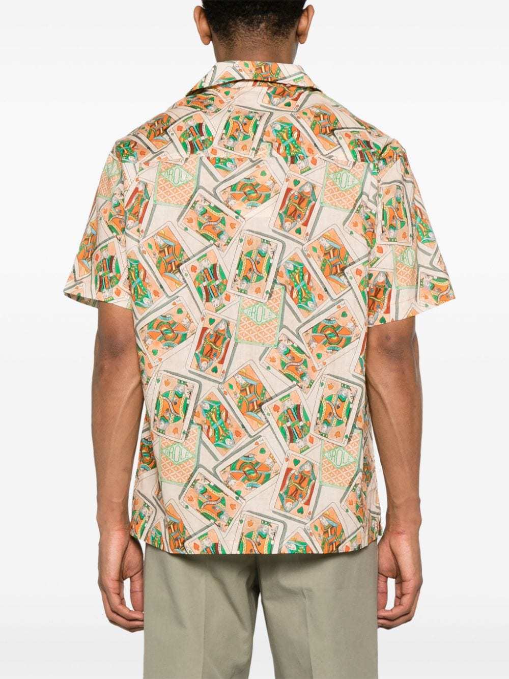 Drôle De Monsieur Jeu De Cartes Linen-blend Shirt In Nude