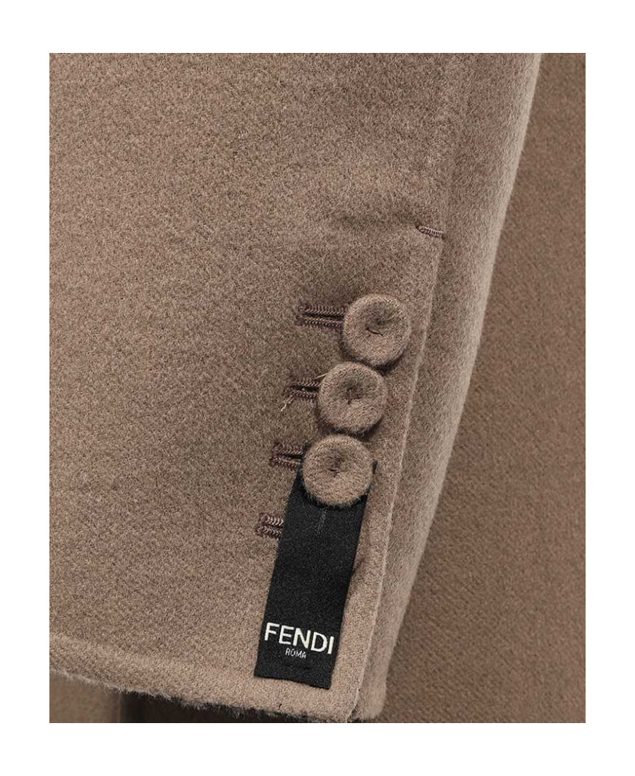 Fendi Single-breasted Coat In Brown
