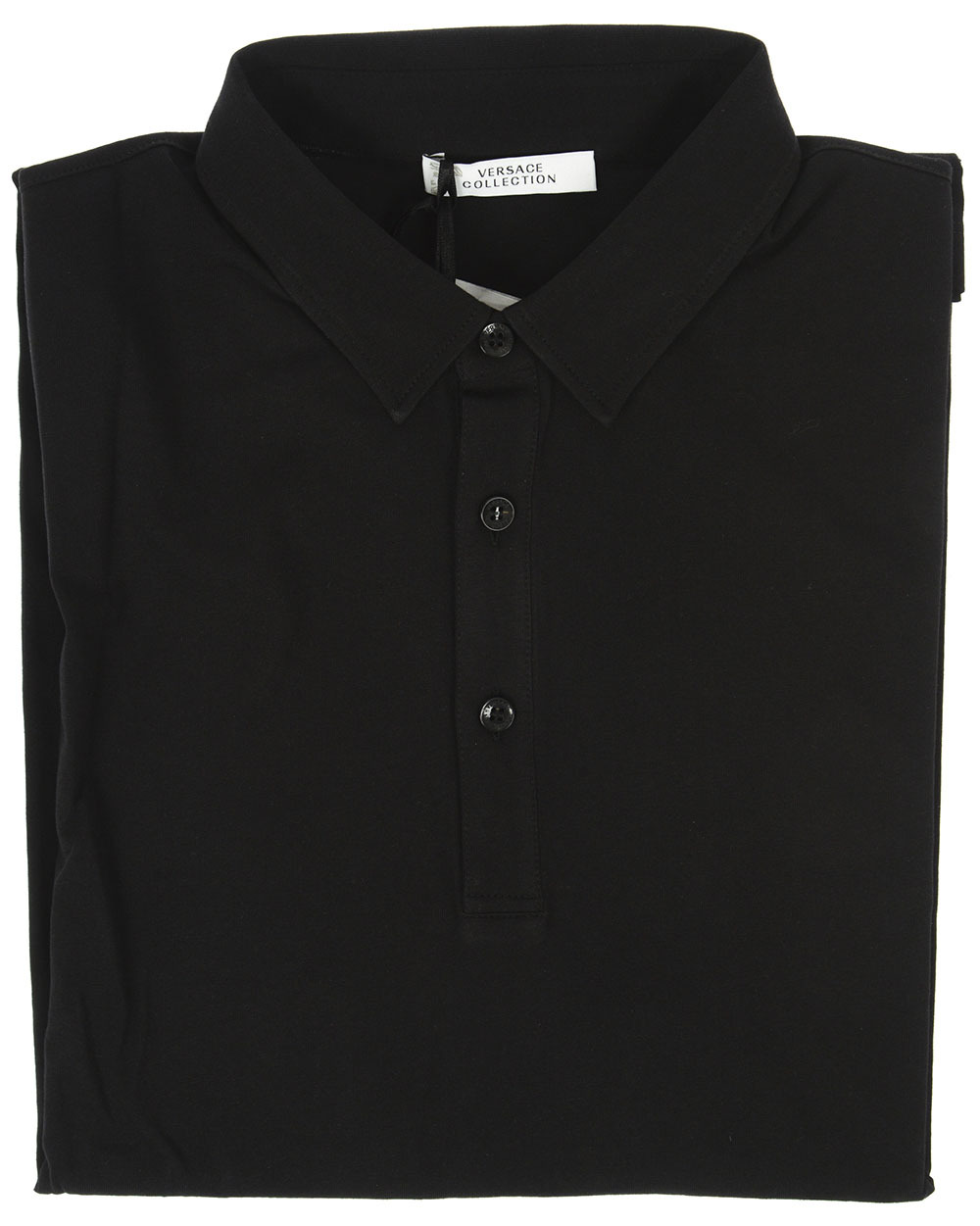 Versace Printed Polo Shirt In Black
