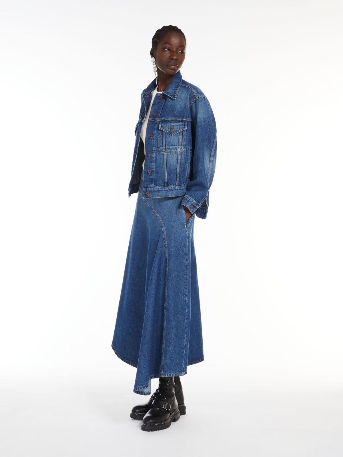 WEEKEND MAX MARA WEEKEND MAX MARA DENIM LUANA MIDI SKIRT