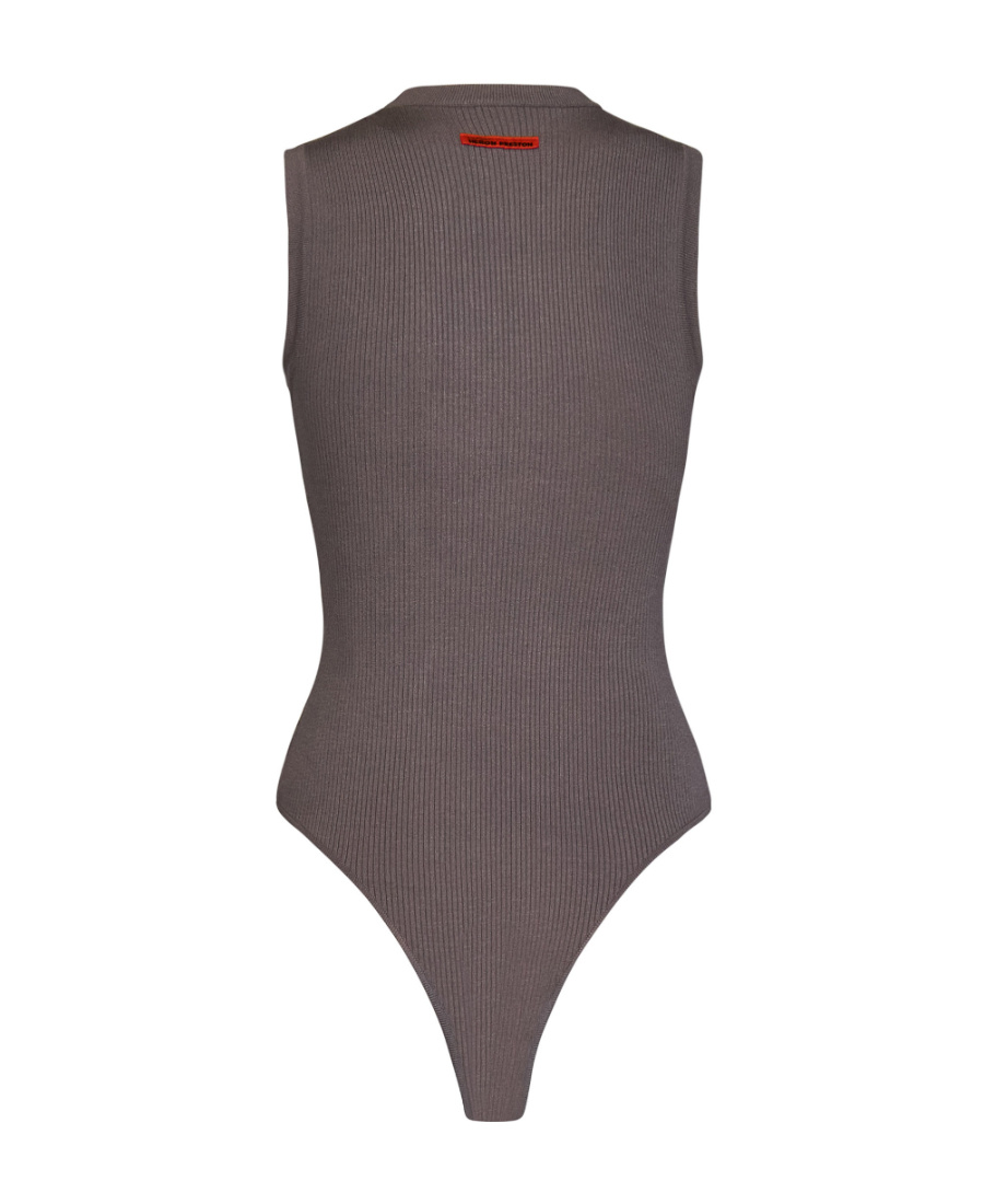 Heron Preston Logo-embroidered Bodysuit In Gray