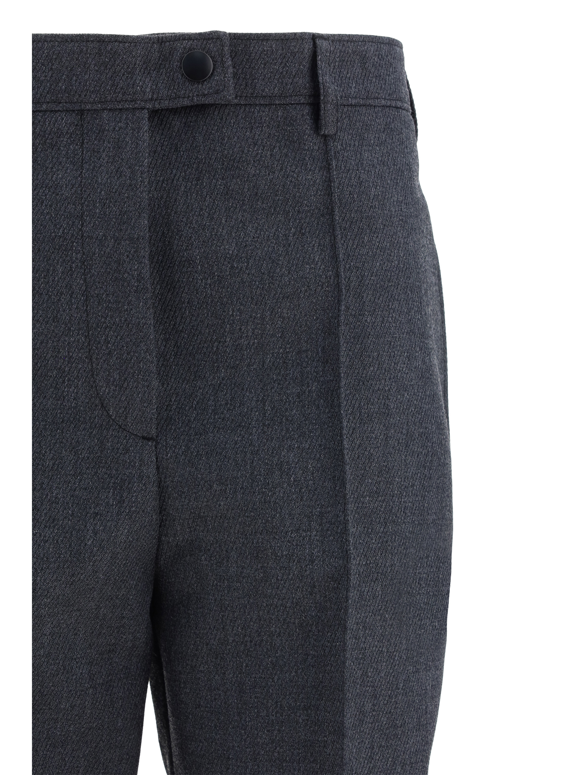 Prada High-waisted Tapered Trousers In Gray