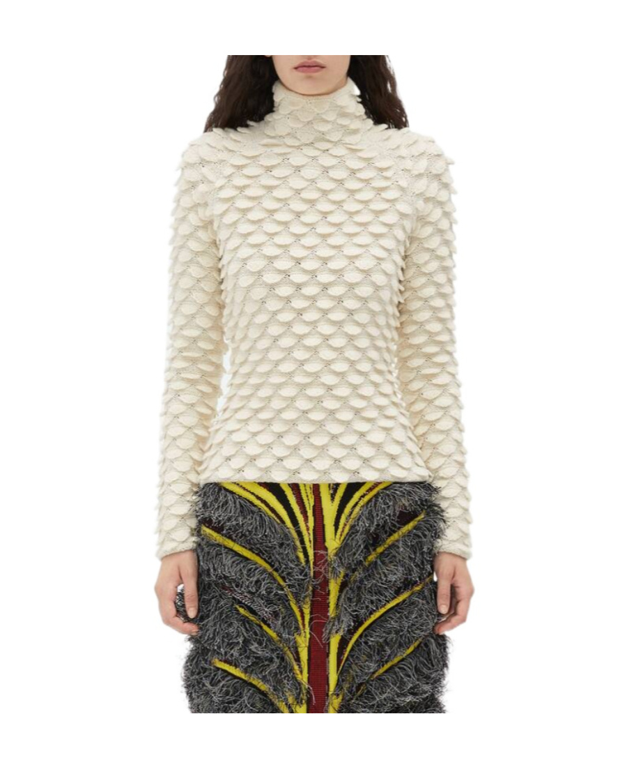 Bottega Veneta Wool Turtleneck Sweater In White
