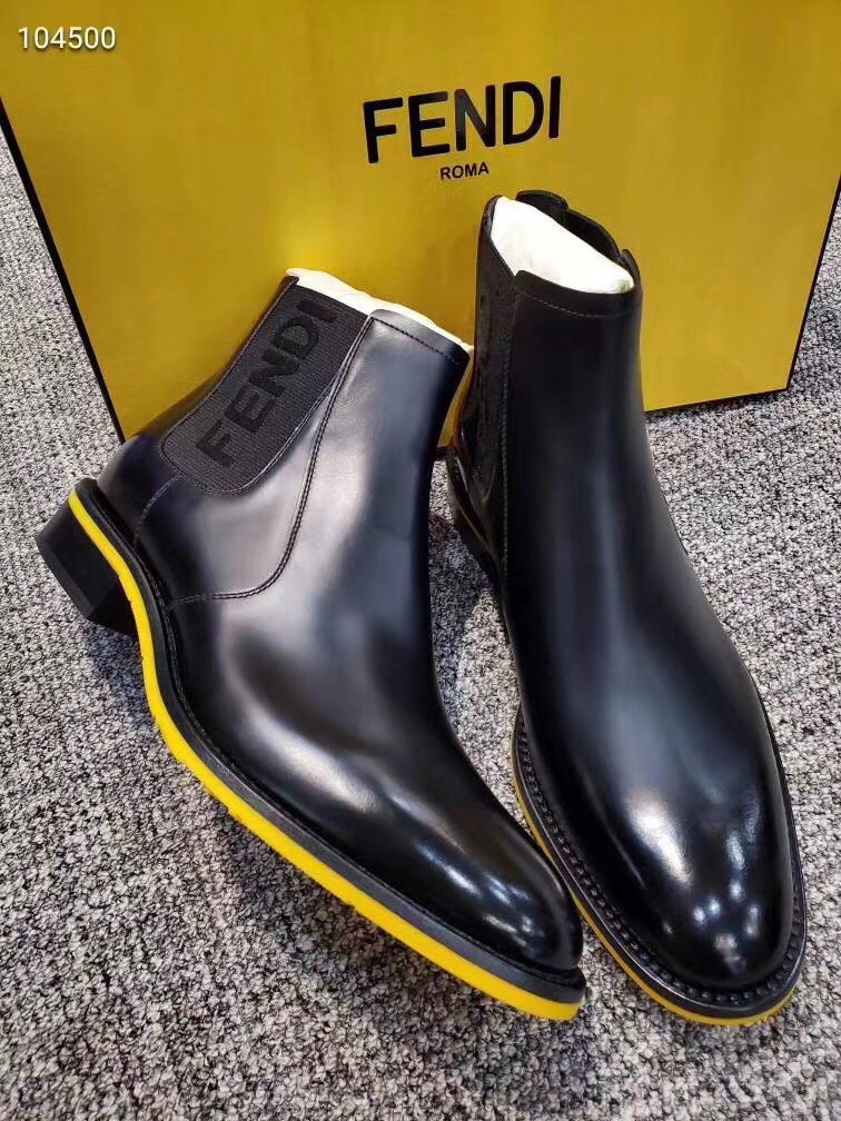 FENDI LOGO PANEL CHELSEA BOOTS