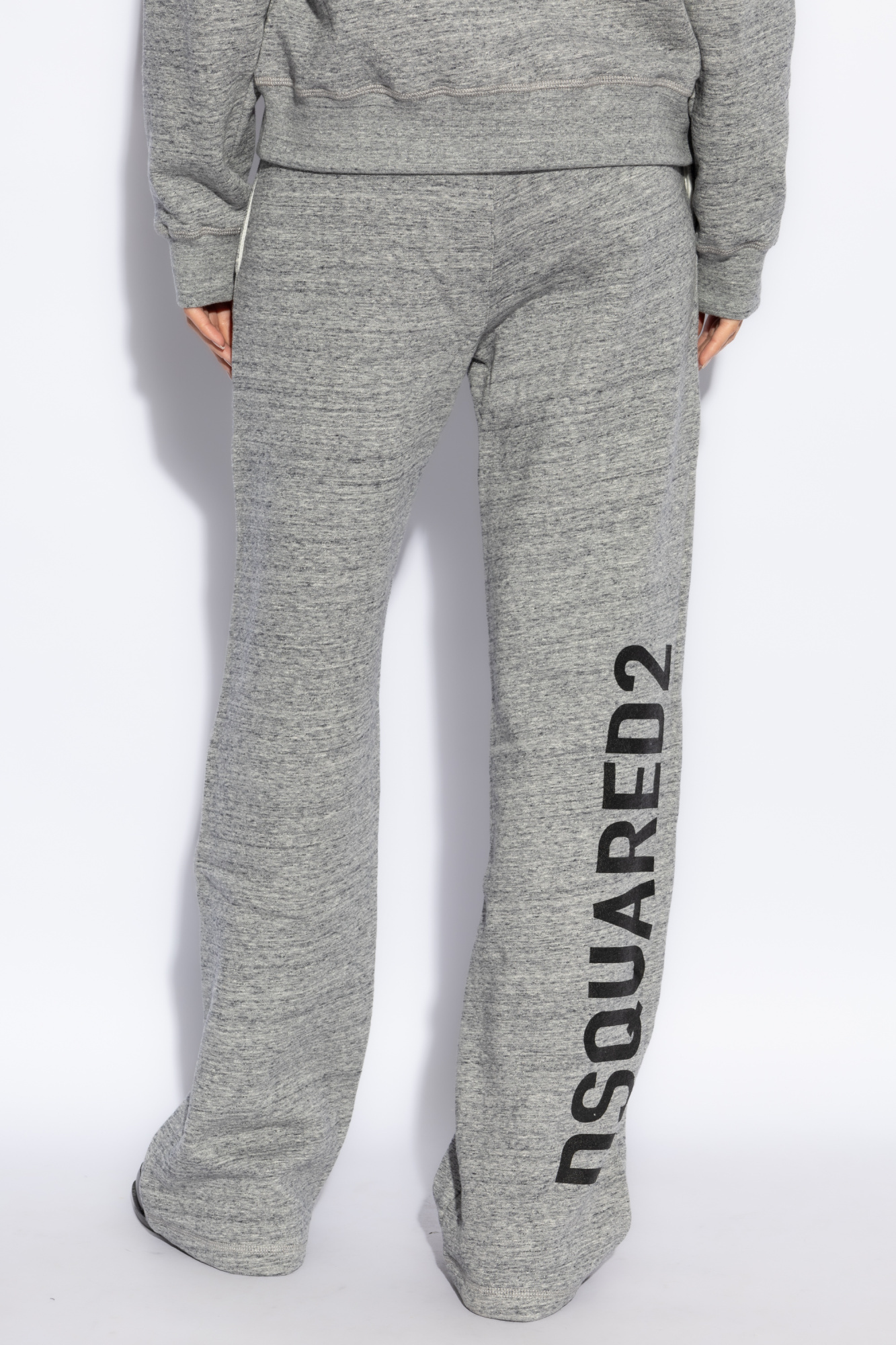 Dsquared2 Logo-print Cotton Track Pants In Gray
