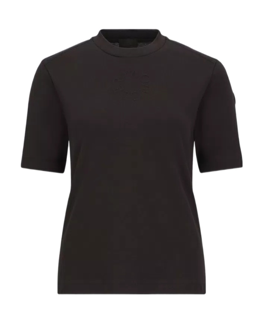Moncler Cotton Jersey Crewneck T-shirt In Black