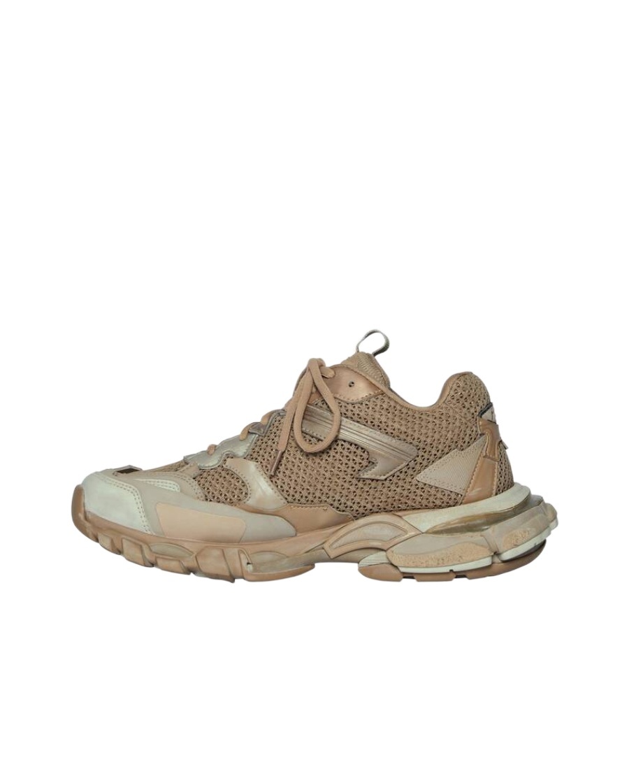 Balenciaga Destroyed Track Sneakers In Nude