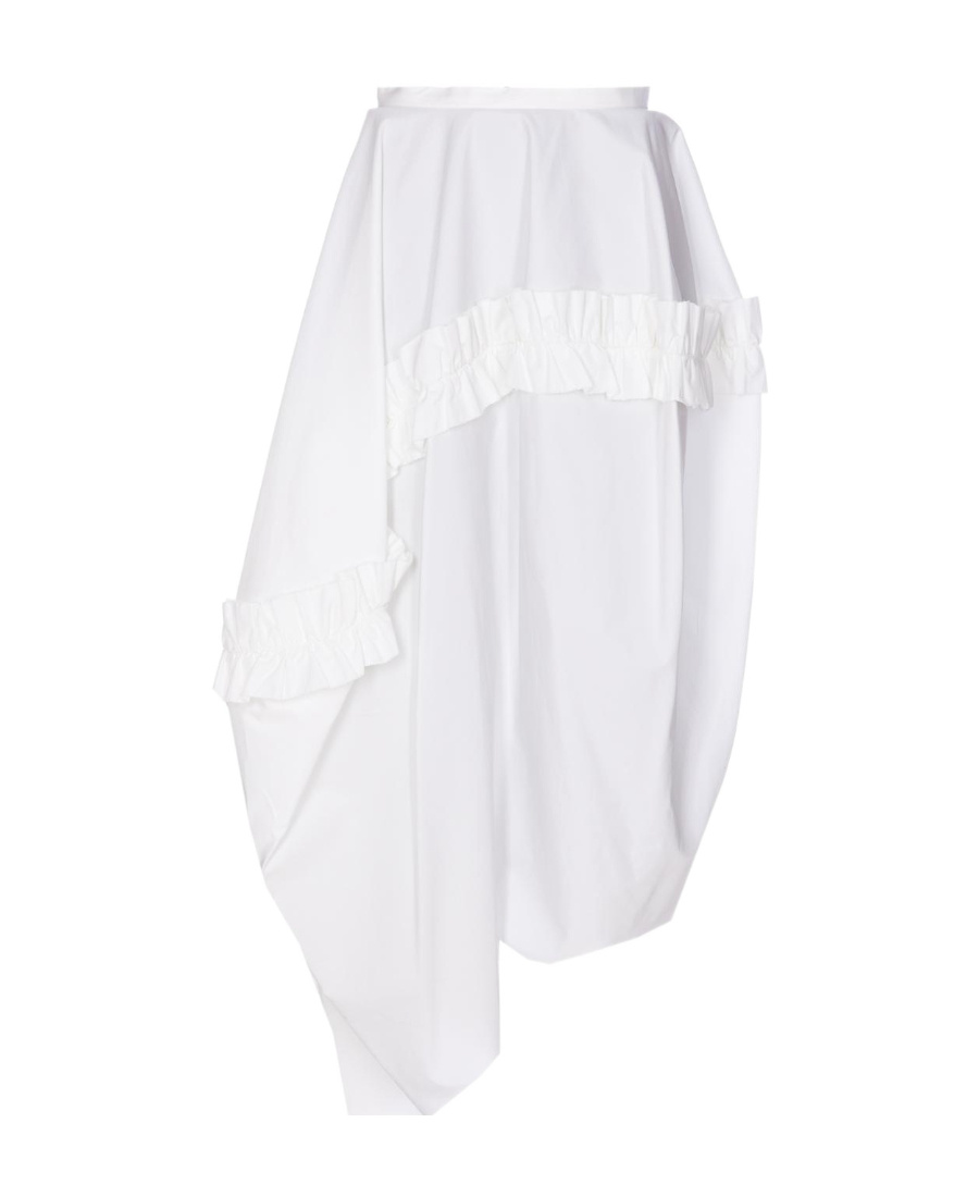 Alexander Mcqueen Ruffle-detail Asymmetric Skirt In White