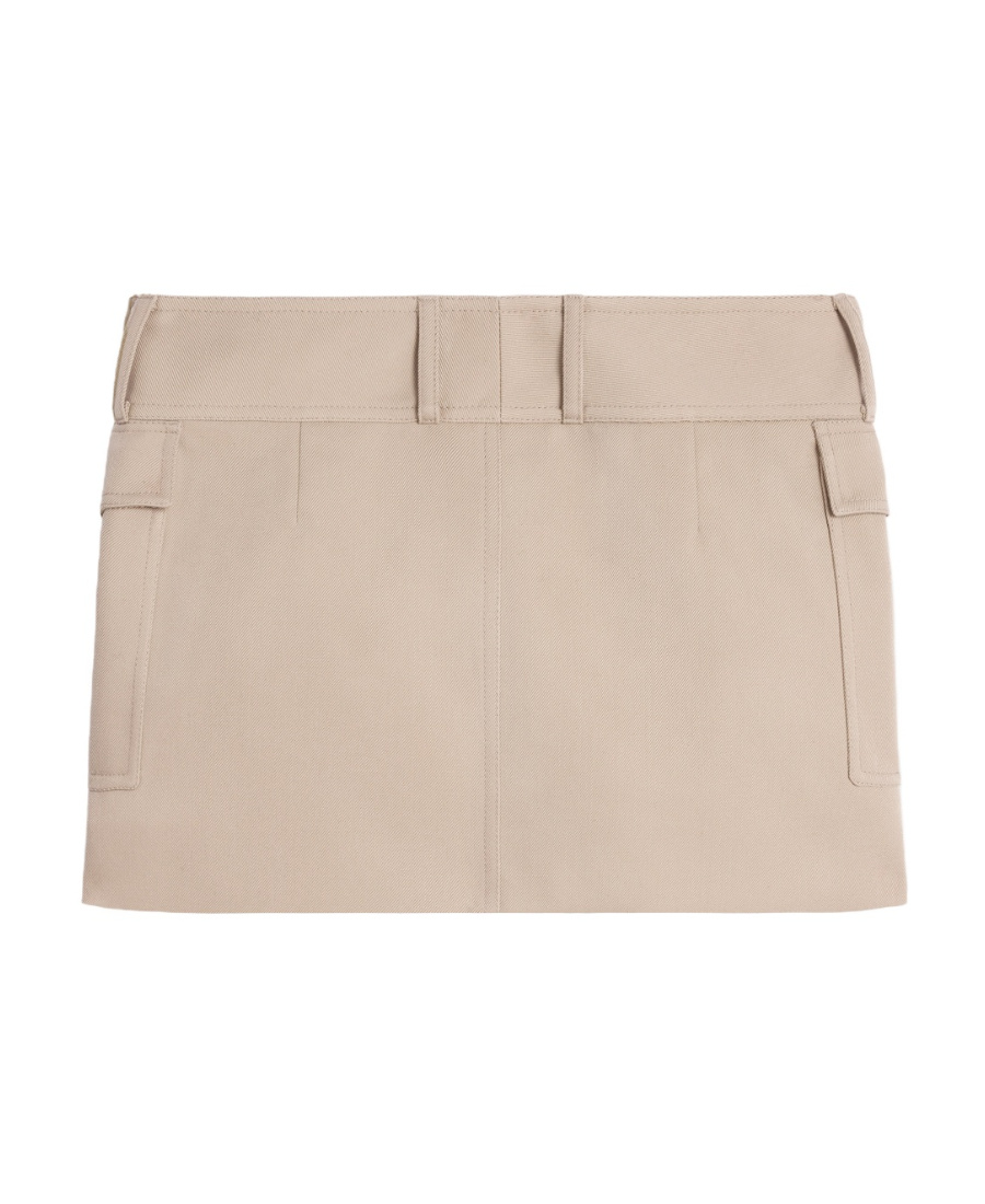 Celine Twill Trapezoid Skirt In Nude