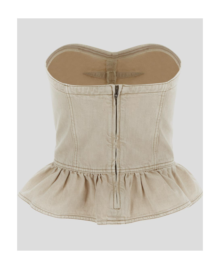ISABEL MARANT ÉTOILE STRAPLESS DENIM TOP