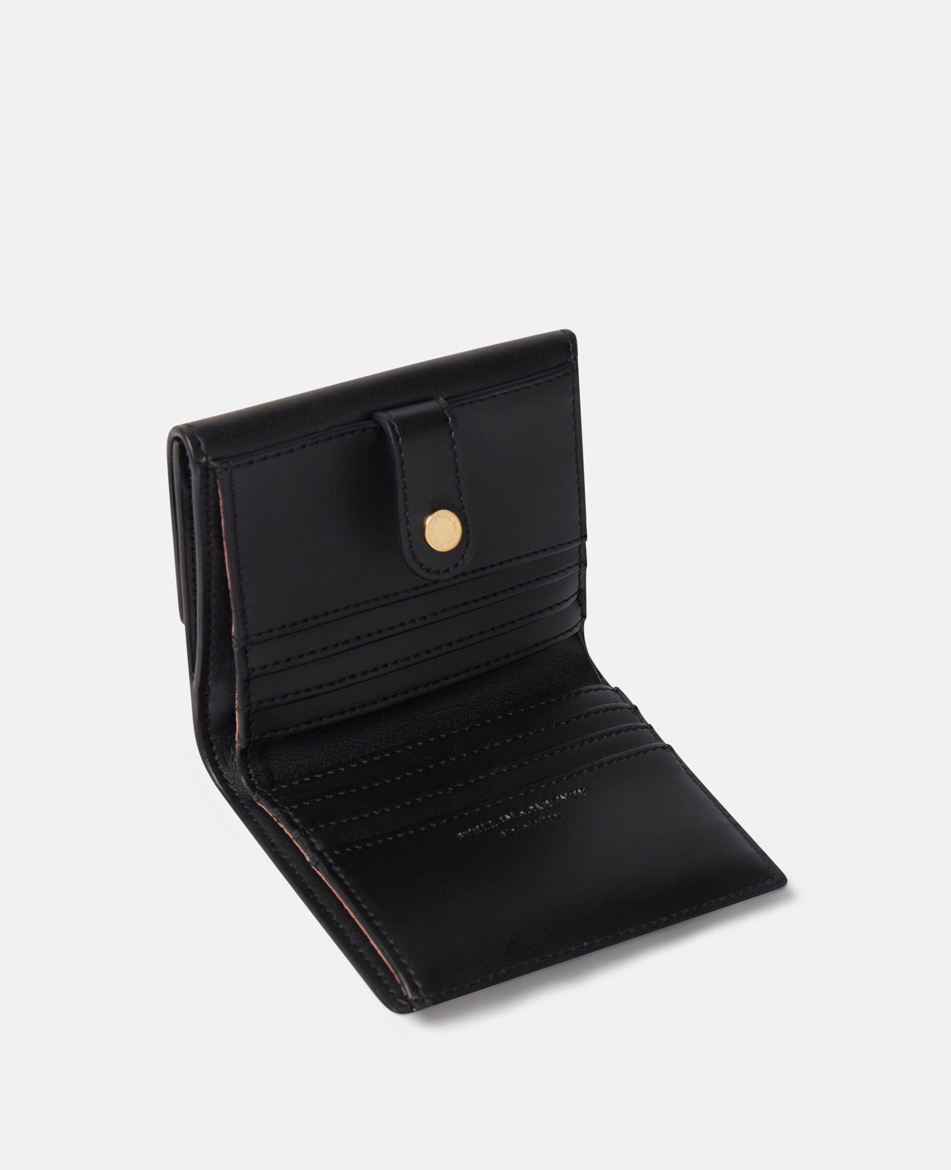Stella Mccartney S-wave Small Flap Wallet In Black