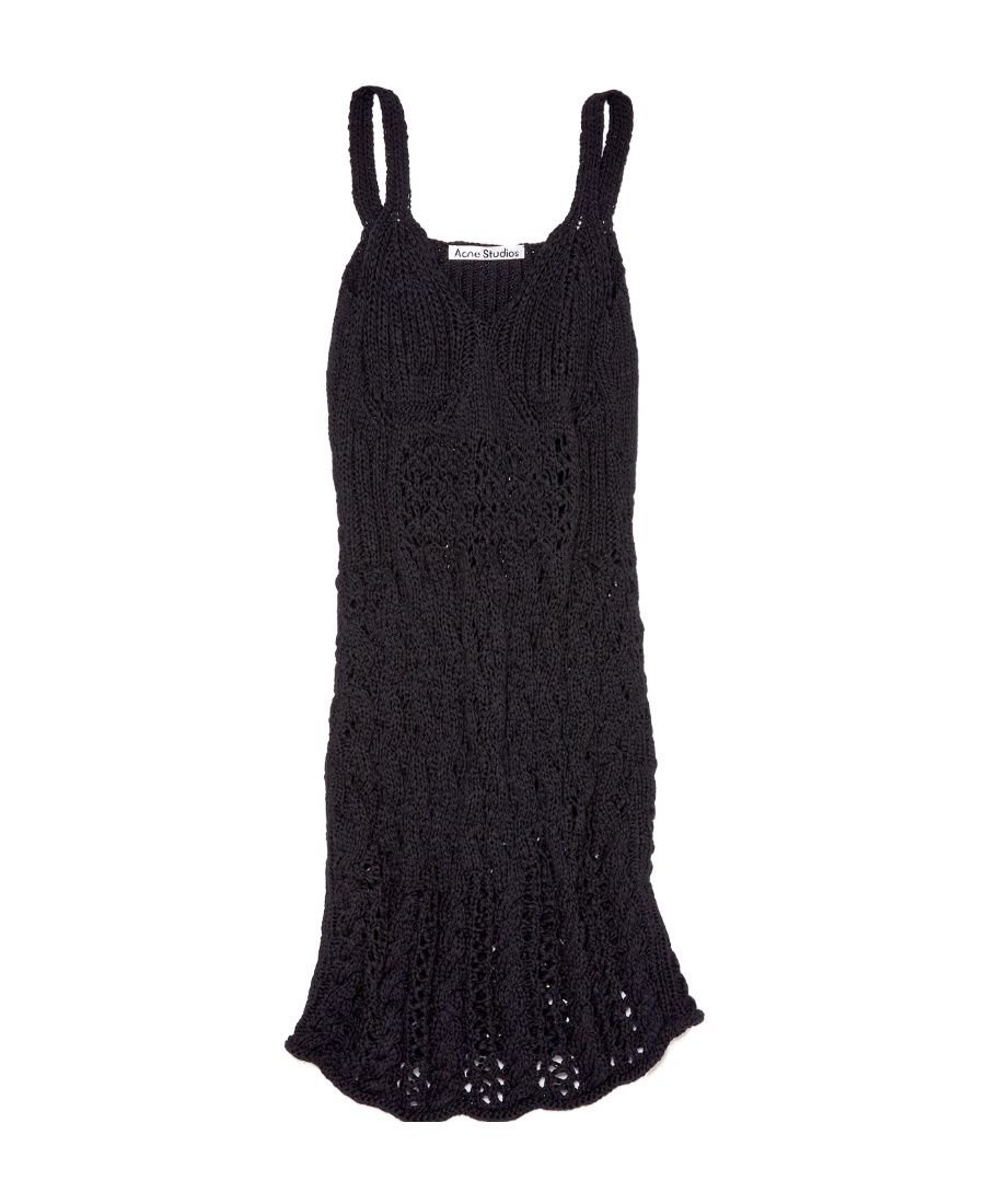 Acne Studios Sleeveless Cotton Knit Mini Dress In Black