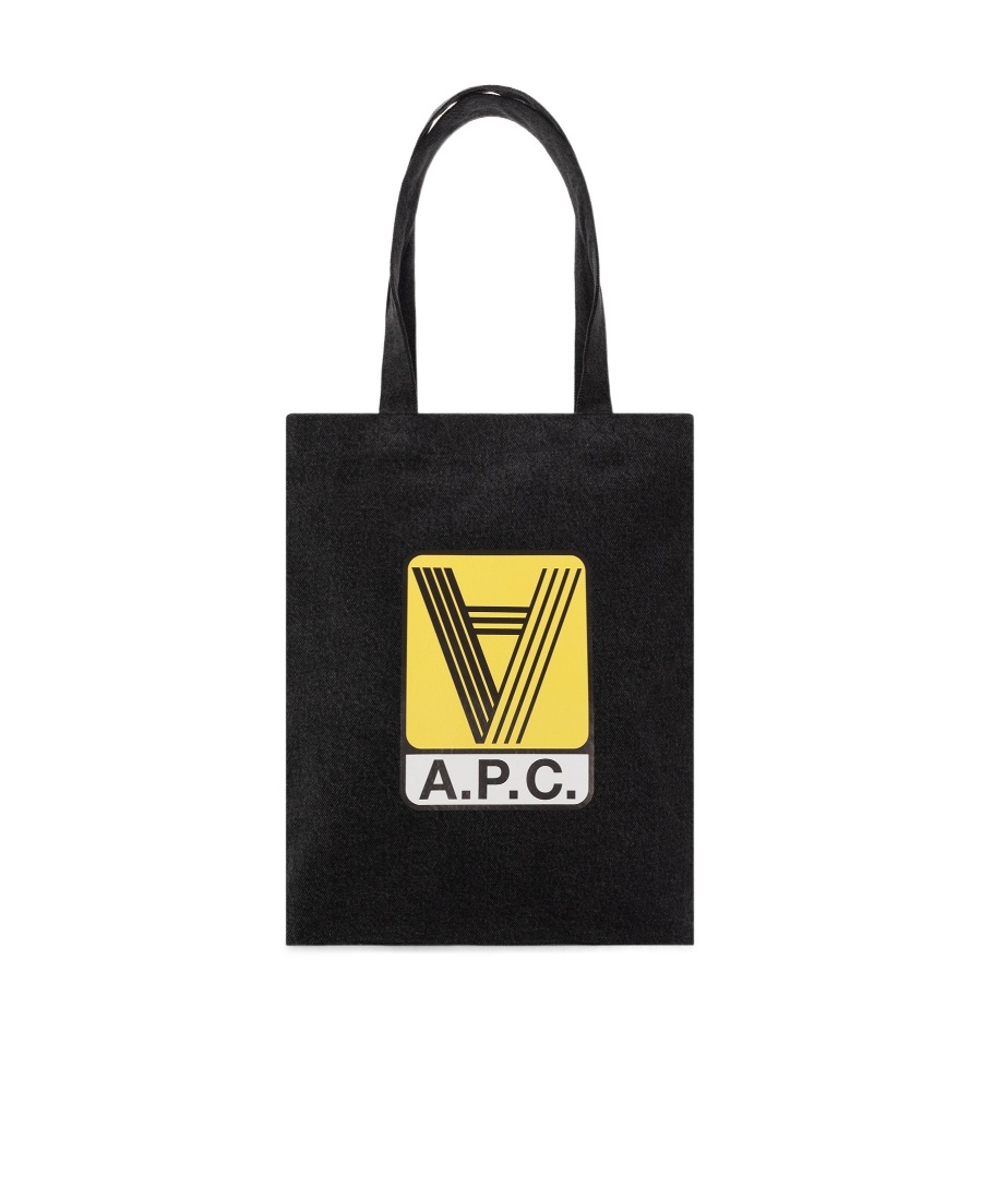 Apc Lou Denim Tote Bag In Black