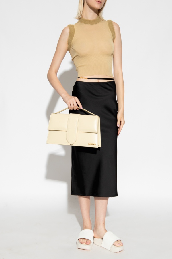 Jacquemus Sleeveless Contrasting-trim Top In Nude
