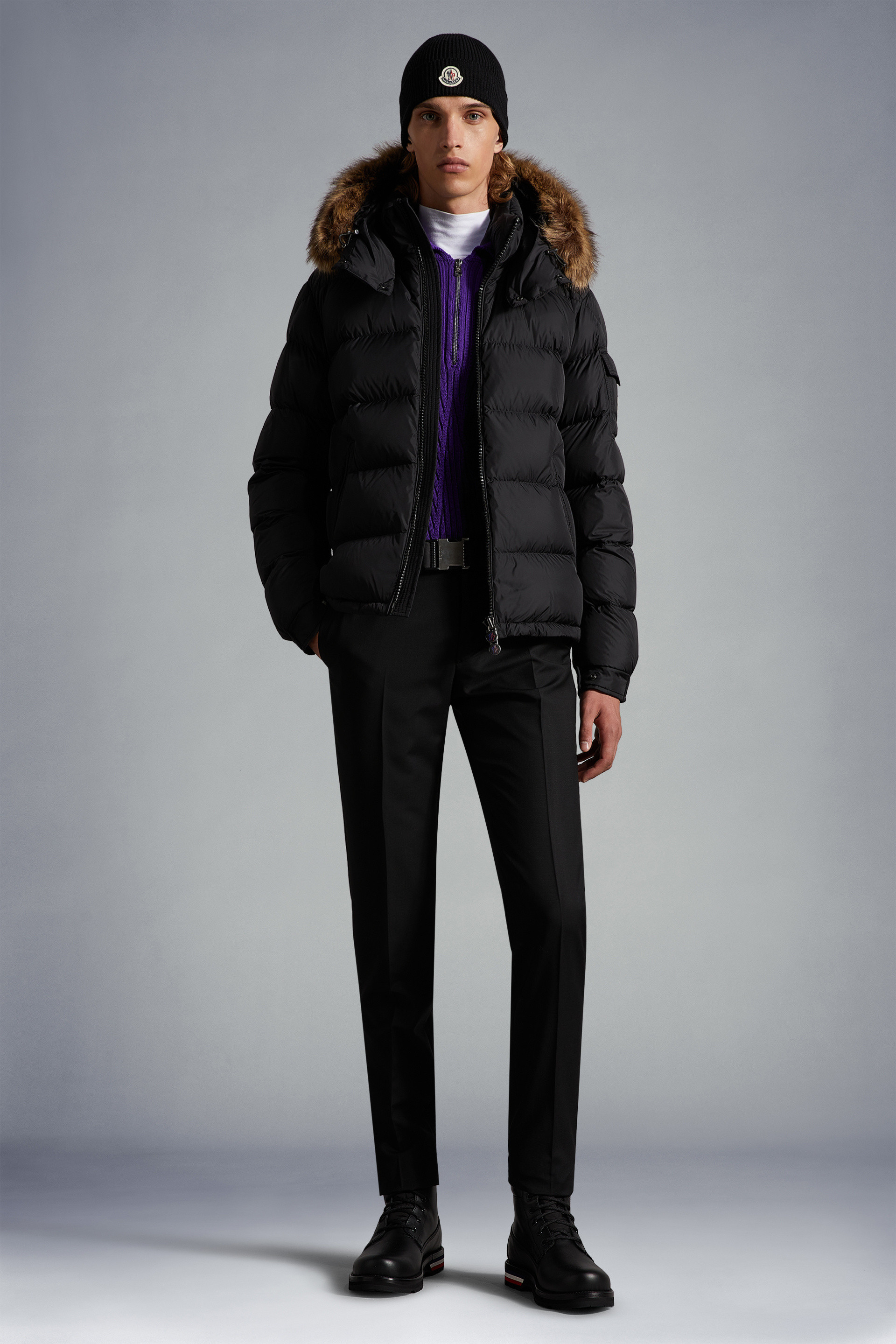 Moncler Mayaf Hooded Down Jacket In Black