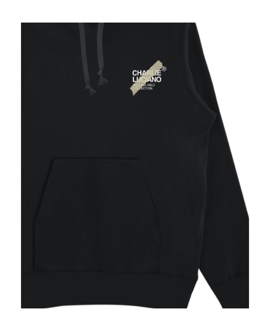Charlie Luciano Black Hooded Hoodie In Black