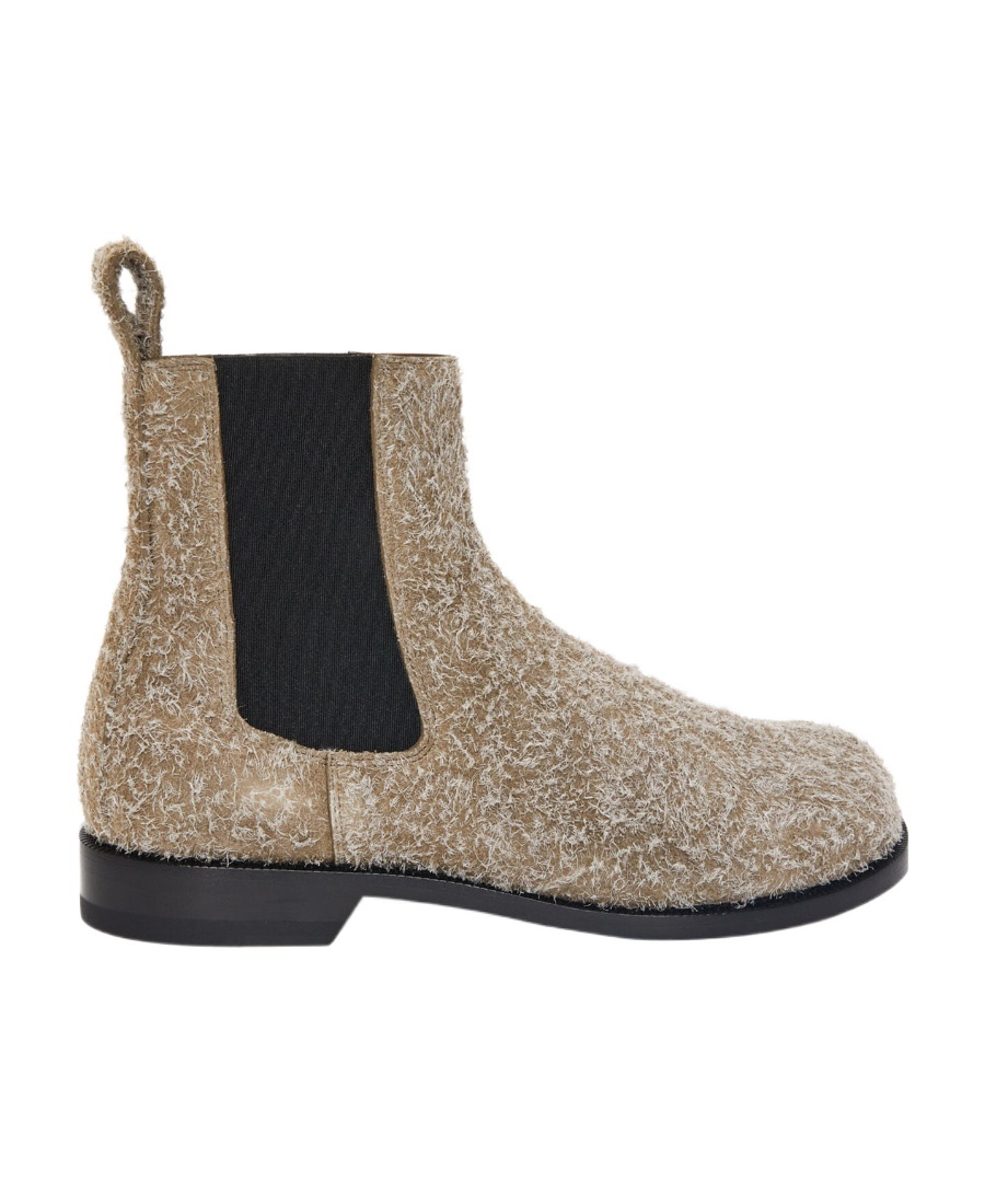 Loewe Brushed Suede Campo Chelsea Boots In Brown
