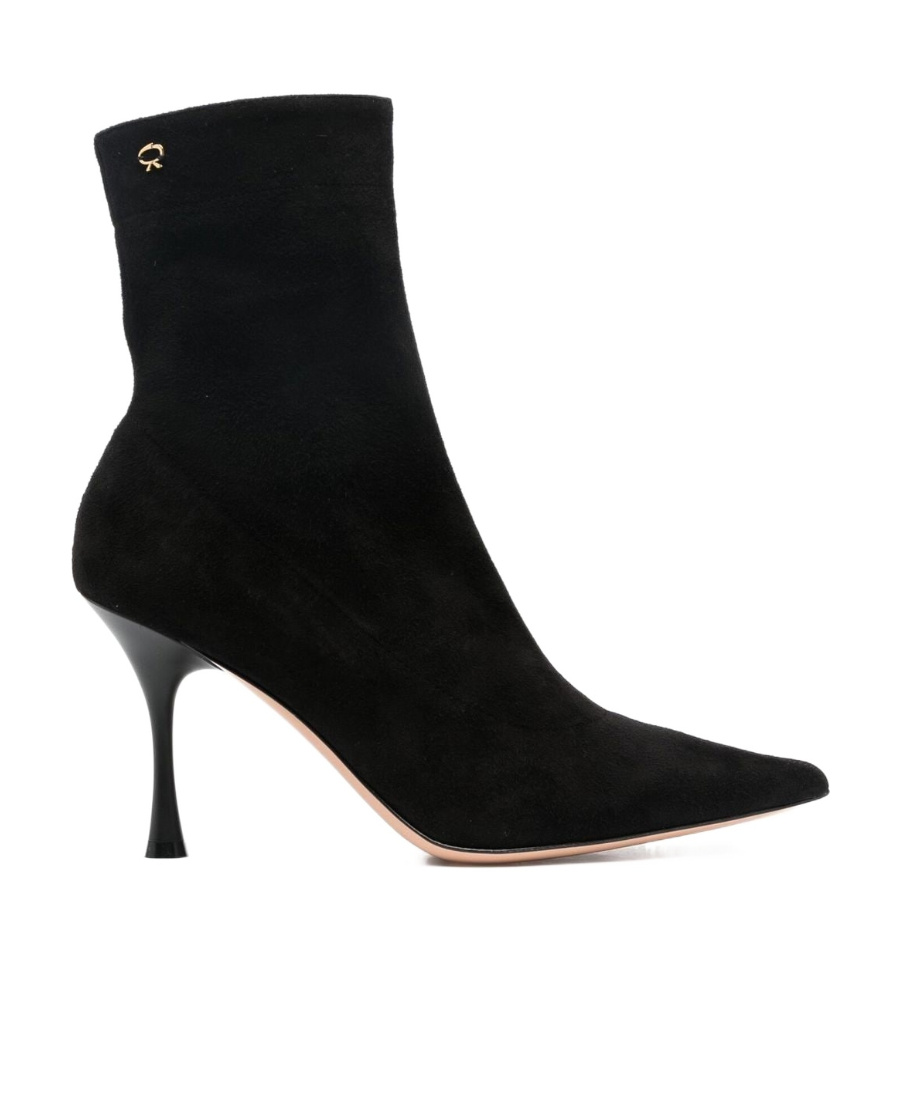 Shop Gianvito Rossi Dunn 85mm Suede Boots In Black