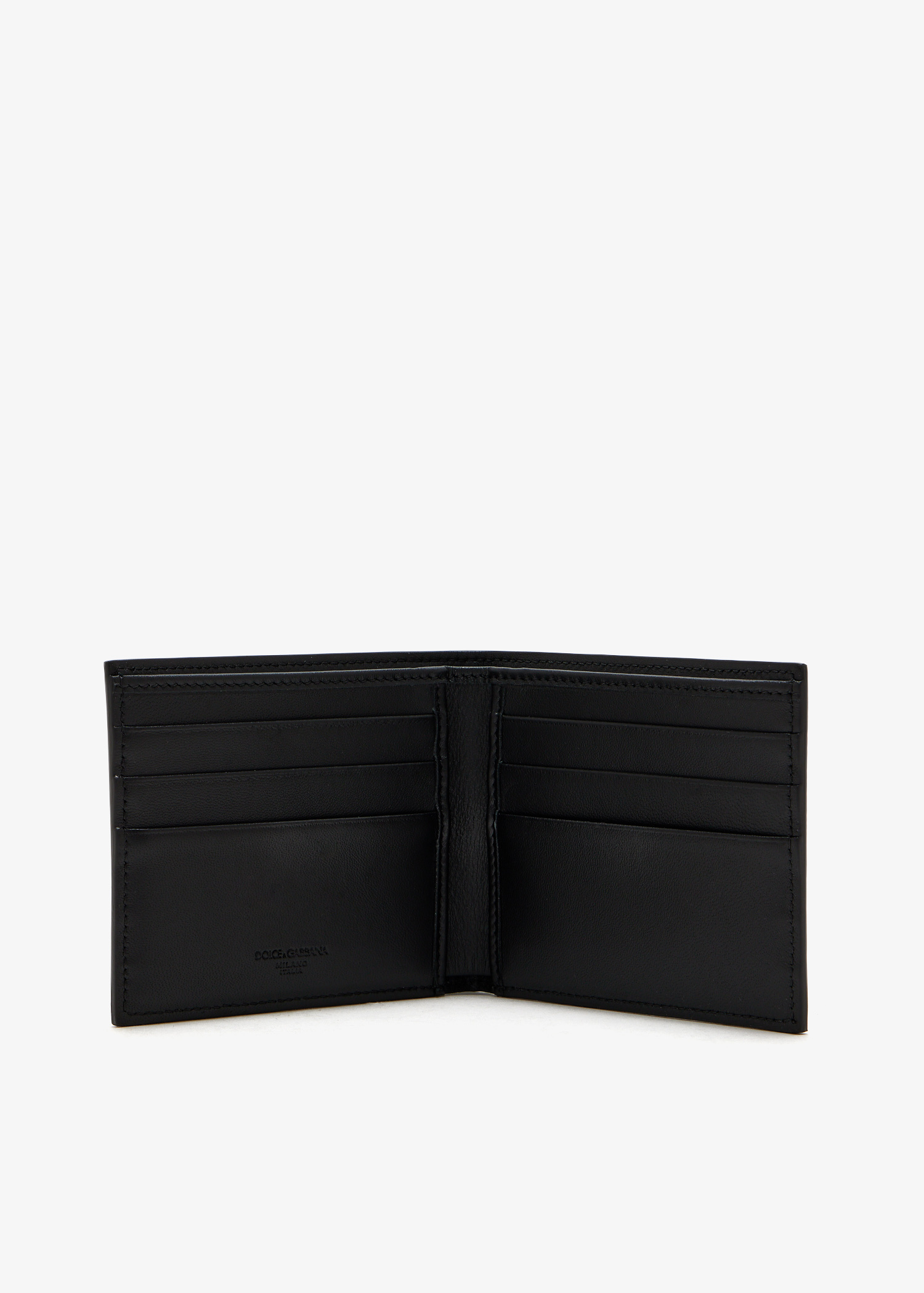 Dolce & Gabbana Eel Crocodile-effect Bifold Wallet In Black