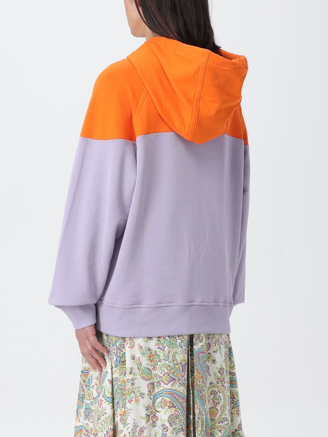 Etro Logo Embroidered Hooded Sweatshirt With Kangaroo Pocket In Multicolor