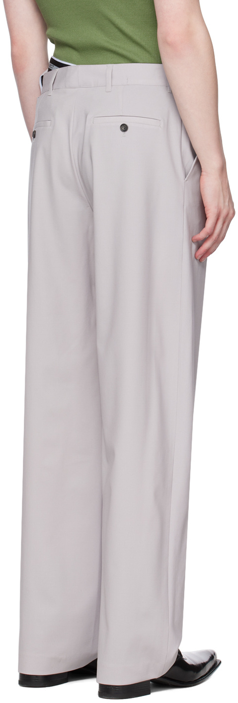 Y/project Gray Multi Waistband Trousers In White