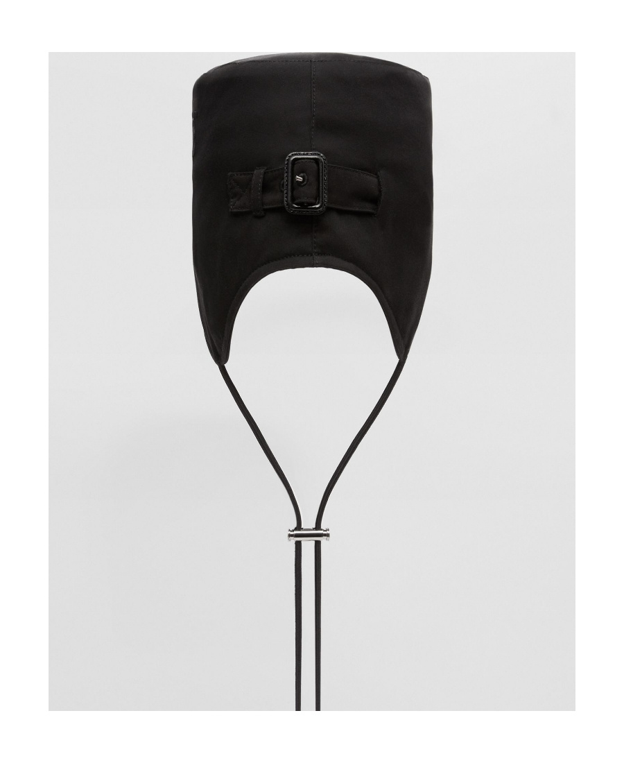Burberry Monogram Gabardine Cap In Black