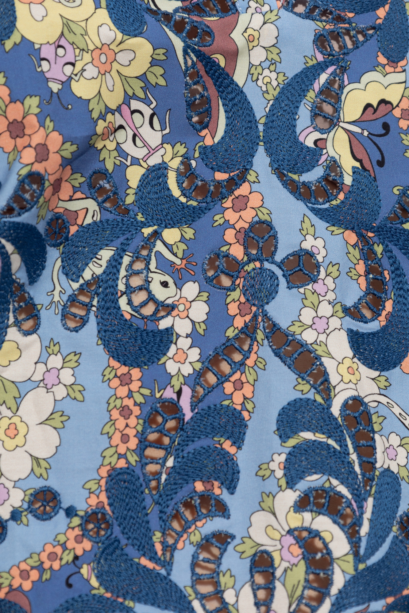 Etro Paisley Print Puff-sleeved Blouse In Blue