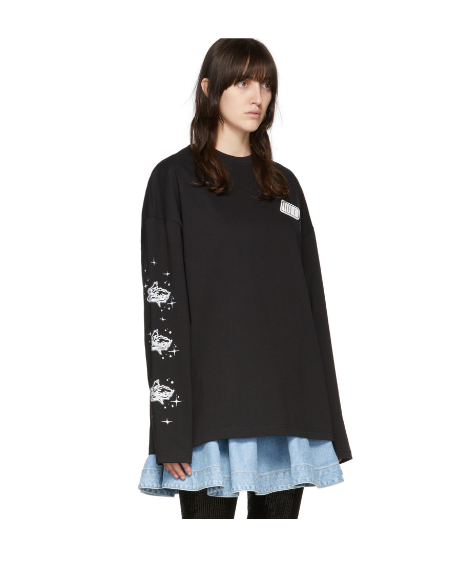 We11 Done Long-sleeved T-shirt In Black