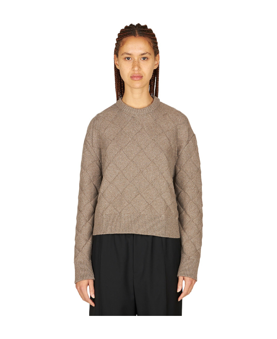 Bottega Veneta Round Neck Sweater In Gray