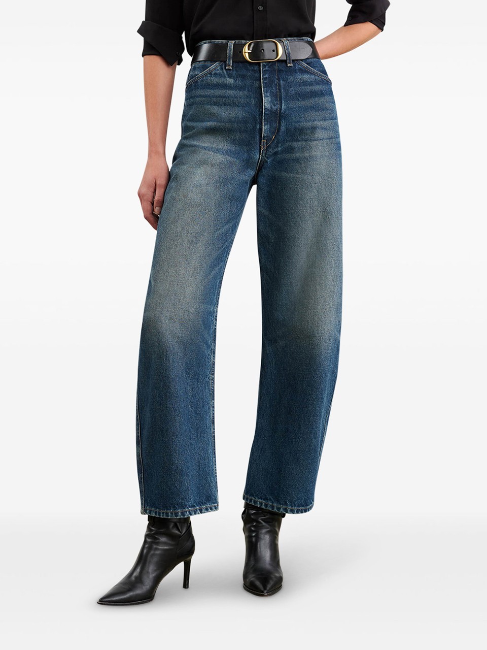 Nili Lotan Belt-loop Jeans In Blue