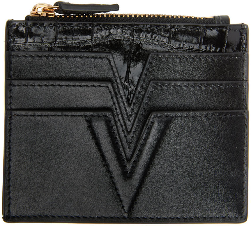 Versace Crocodile-effect Leather Wallet