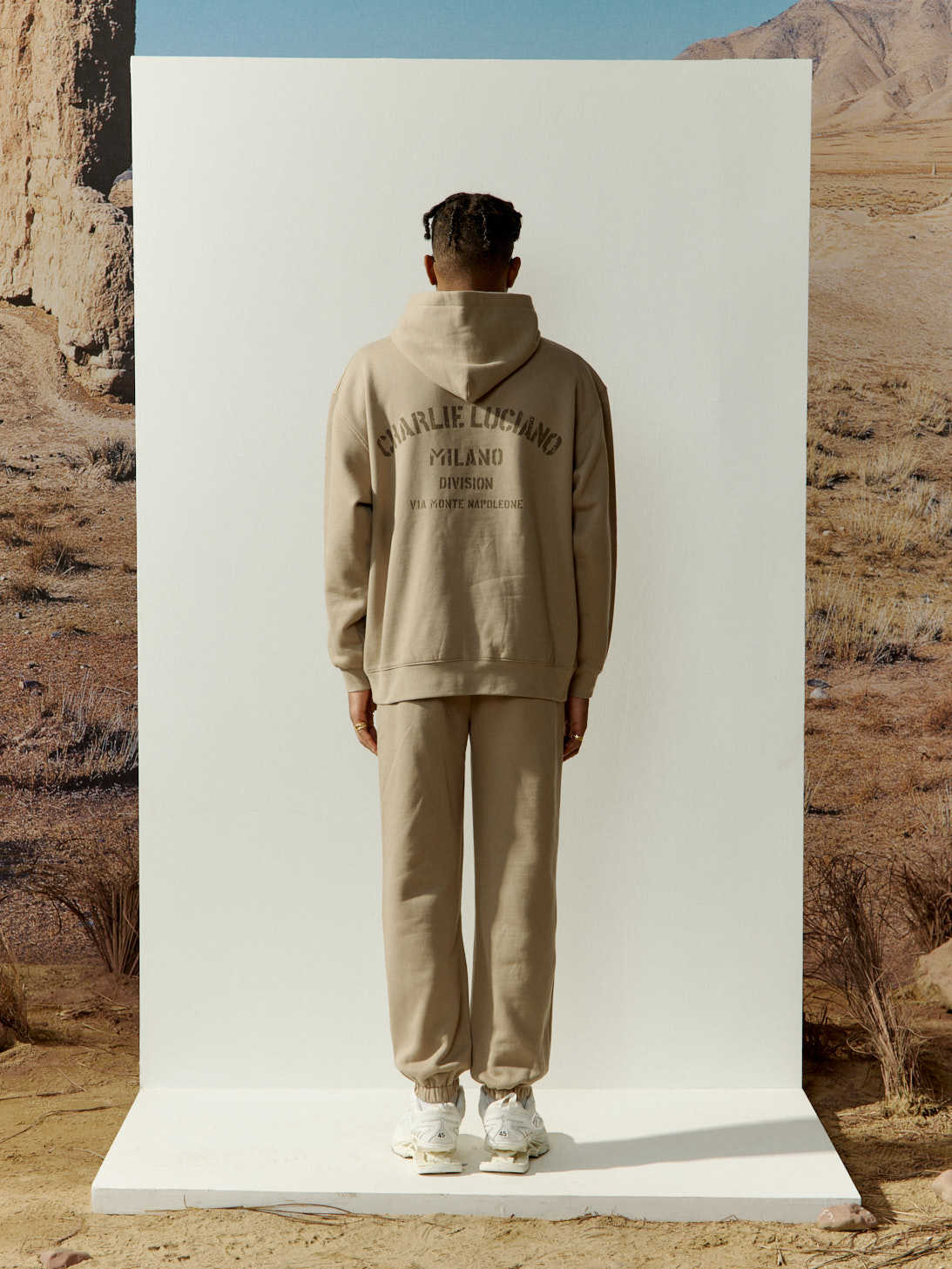 Charlie Luciano Logo Hooded Hooded Hoodie In Brown