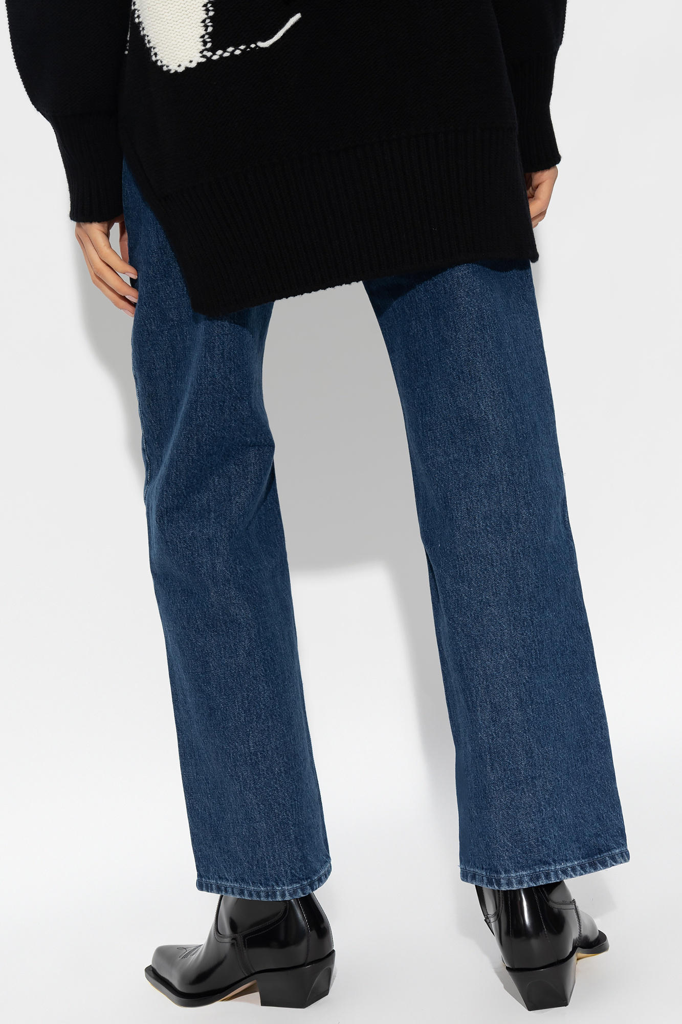 Off-white Low-rise Cropped Straight-leg Jeans In Blue
