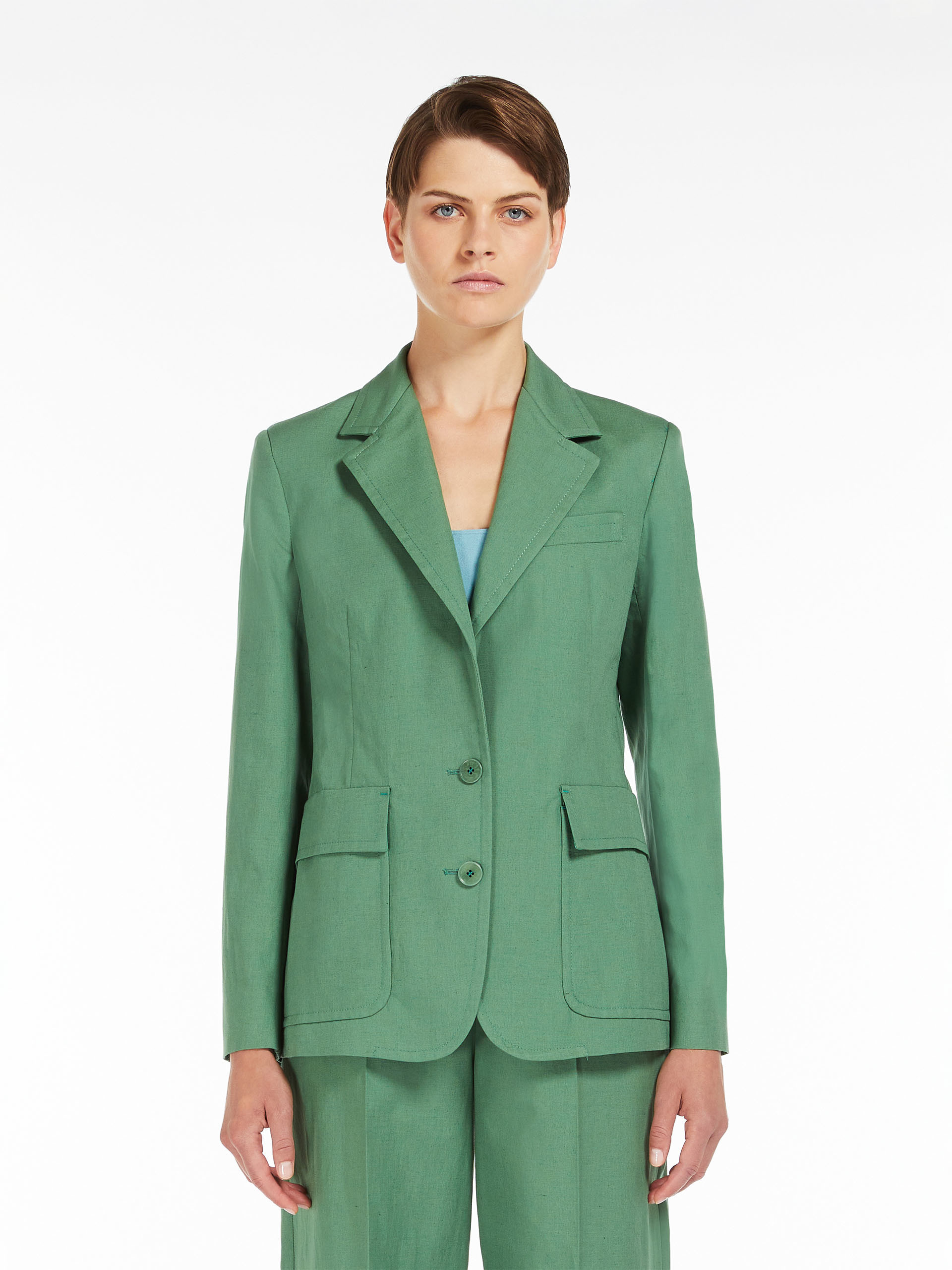 Weekend Max Mara Lamine Blazer In Green