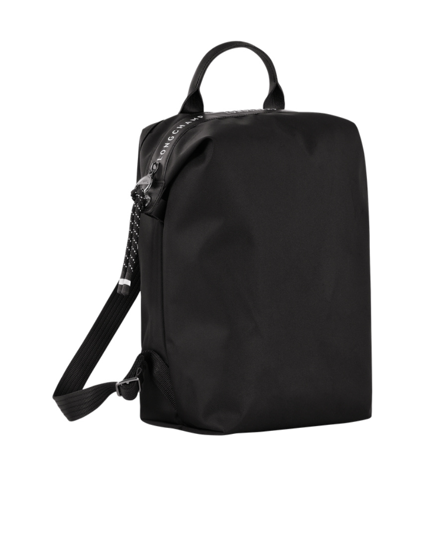 Longchamp Foldable Backpack With Side Pocket And Top Handle In Black