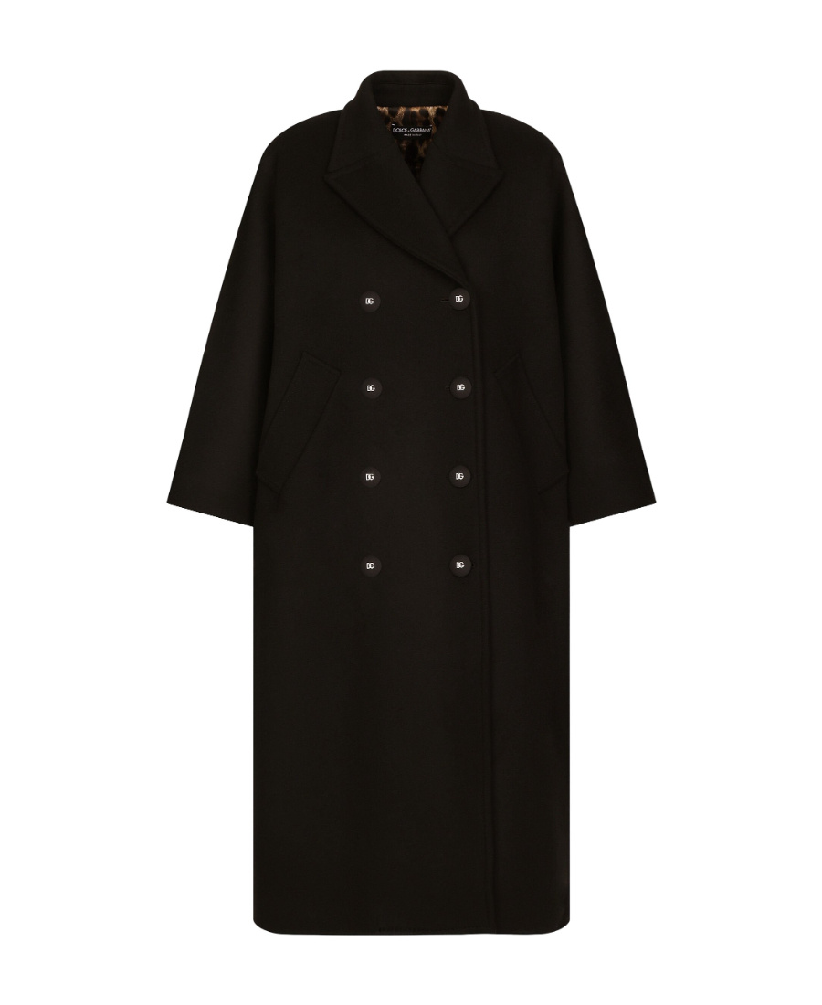Dolce & Gabbana Long Double-breasted Coat In Black